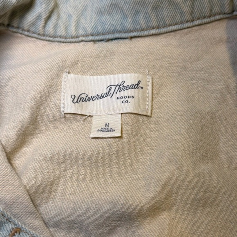 Universal‎ Thread Denim Jacket Beige Utility Drawstring Waist Size M - Picture 4 of 8